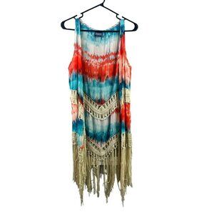 HIghness Women's Tie-dye Sleeveless Cardigan